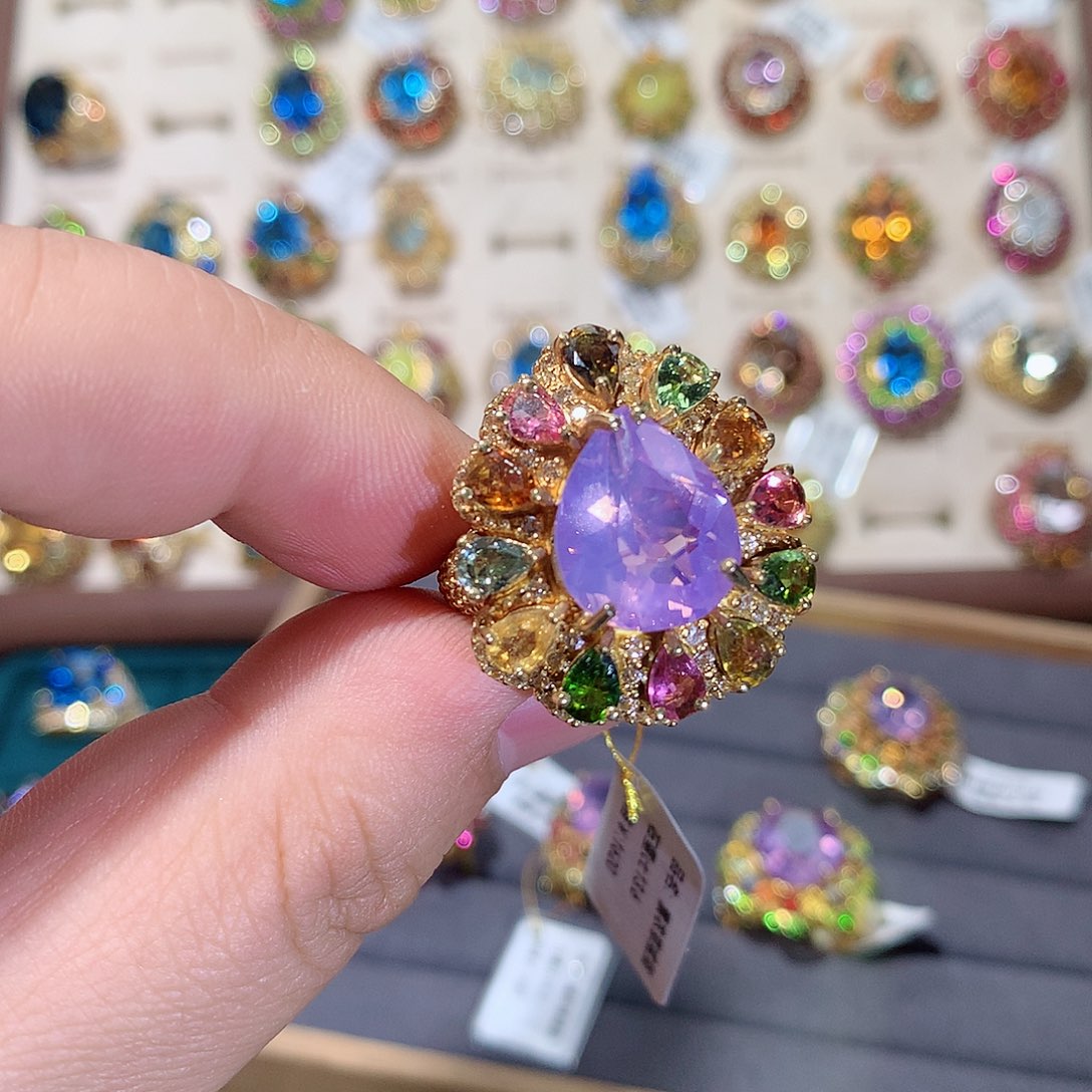 水晶戒指银S925镶嵌清*戒指