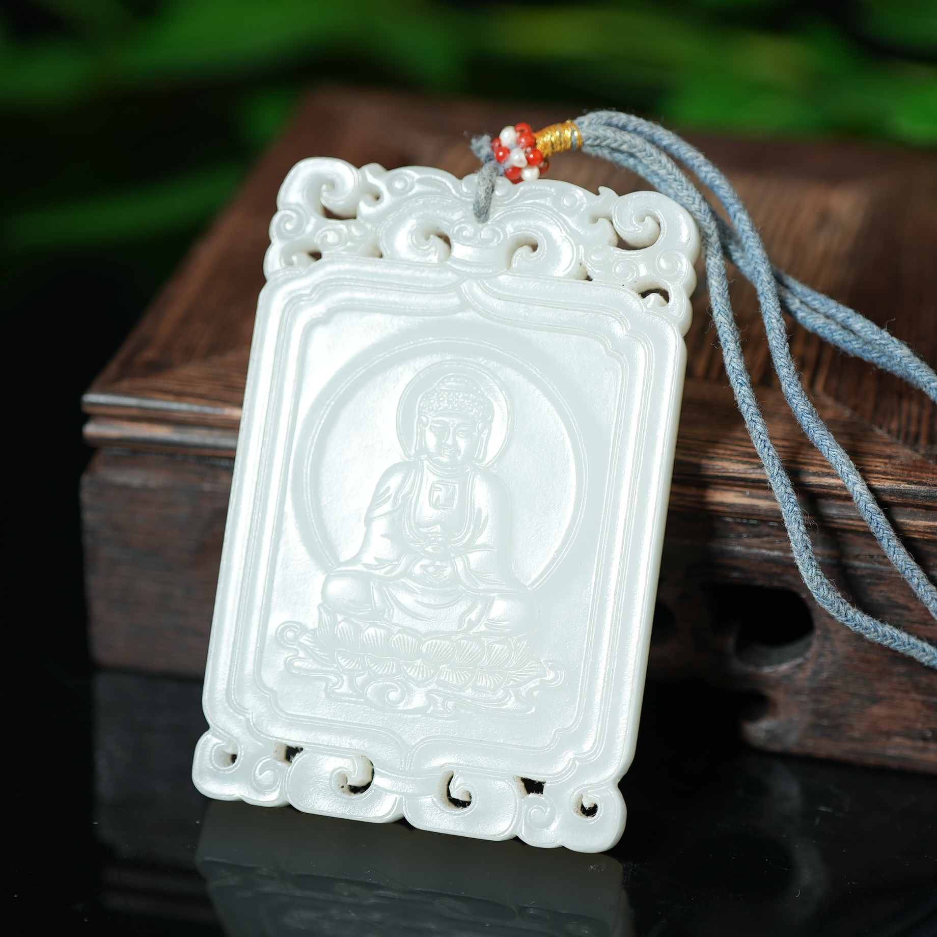 二十世纪中后期和田玉大日如来佛牌【华豫之门】ZDW241219015