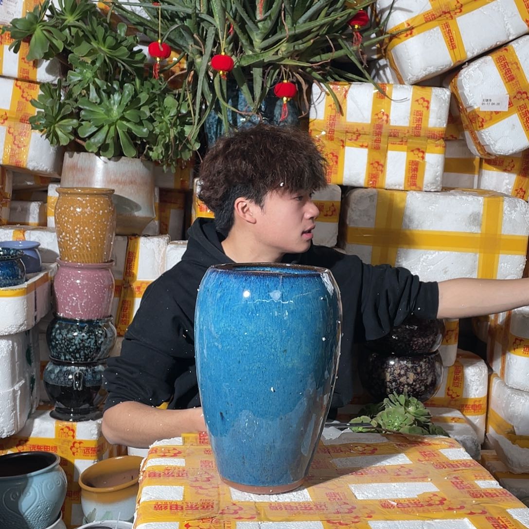 无铅玻璃宜兴紫砂花盆