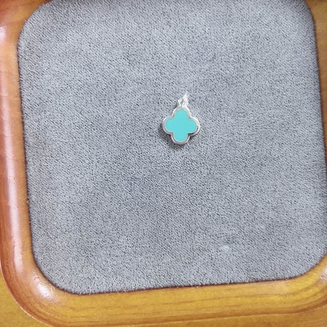 玻璃足银四叶草绿色