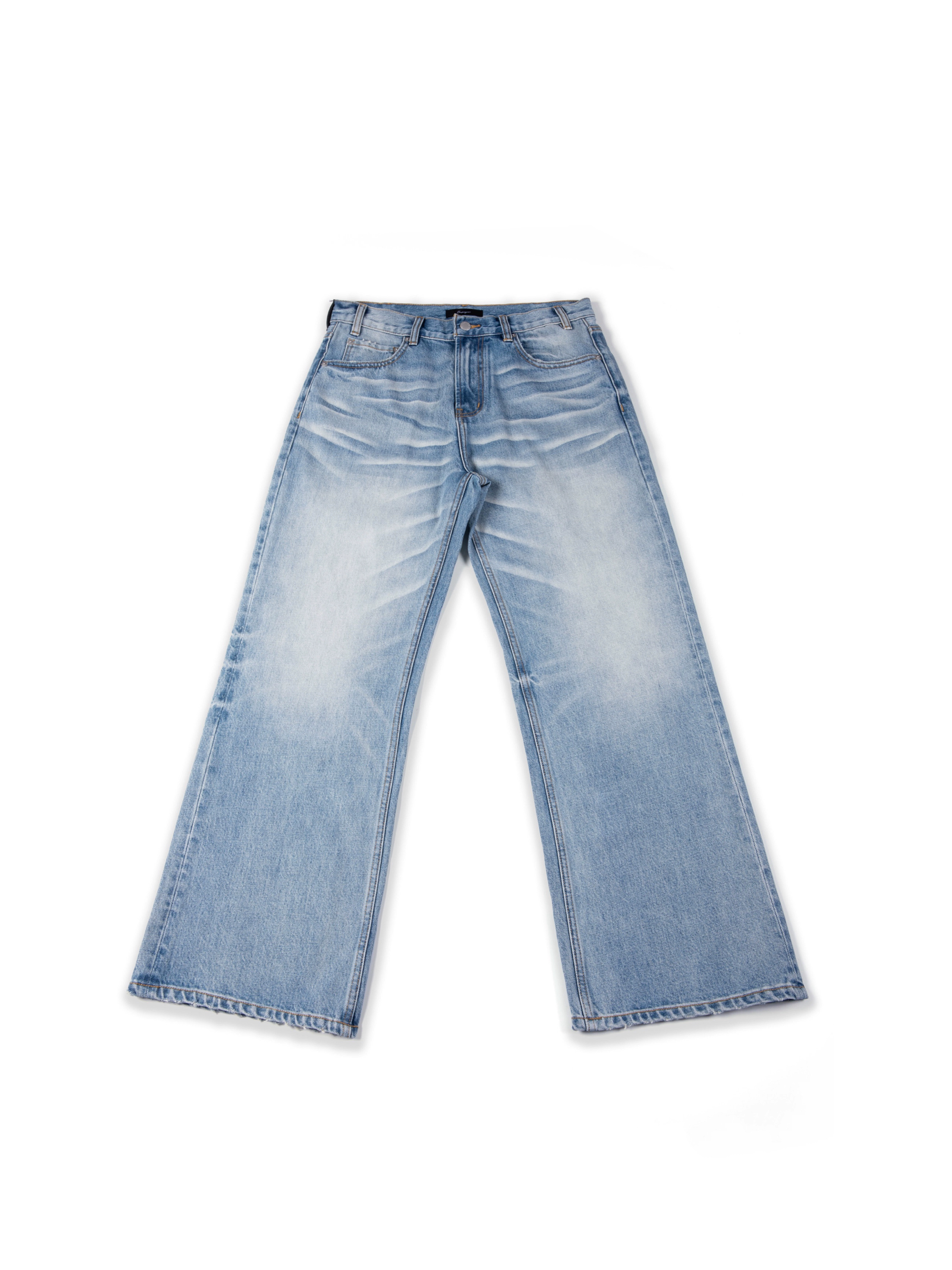 VOWPROGRESS 011 "501重置"内华达青瓷冰蓝色直筒宽松牛仔裤