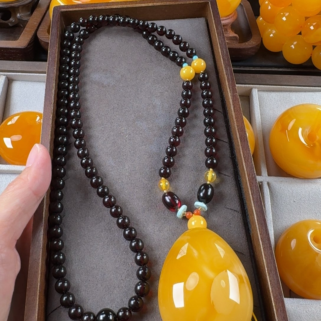 蜜蜡未镶嵌毛衣链