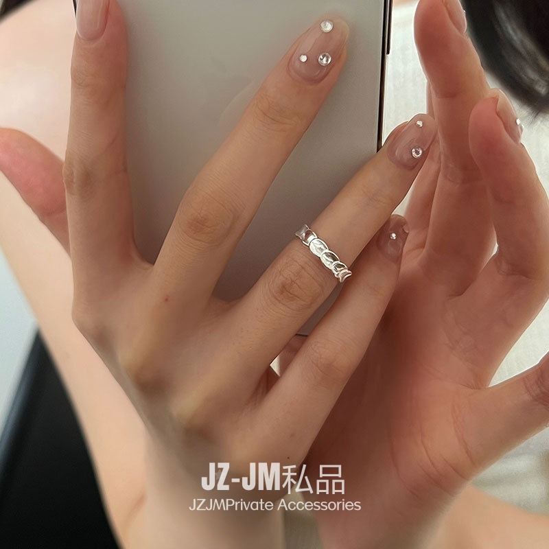 925银戒指 【JZ-JM私品】几何鱼鳞片尾戒女高级感开口戒指