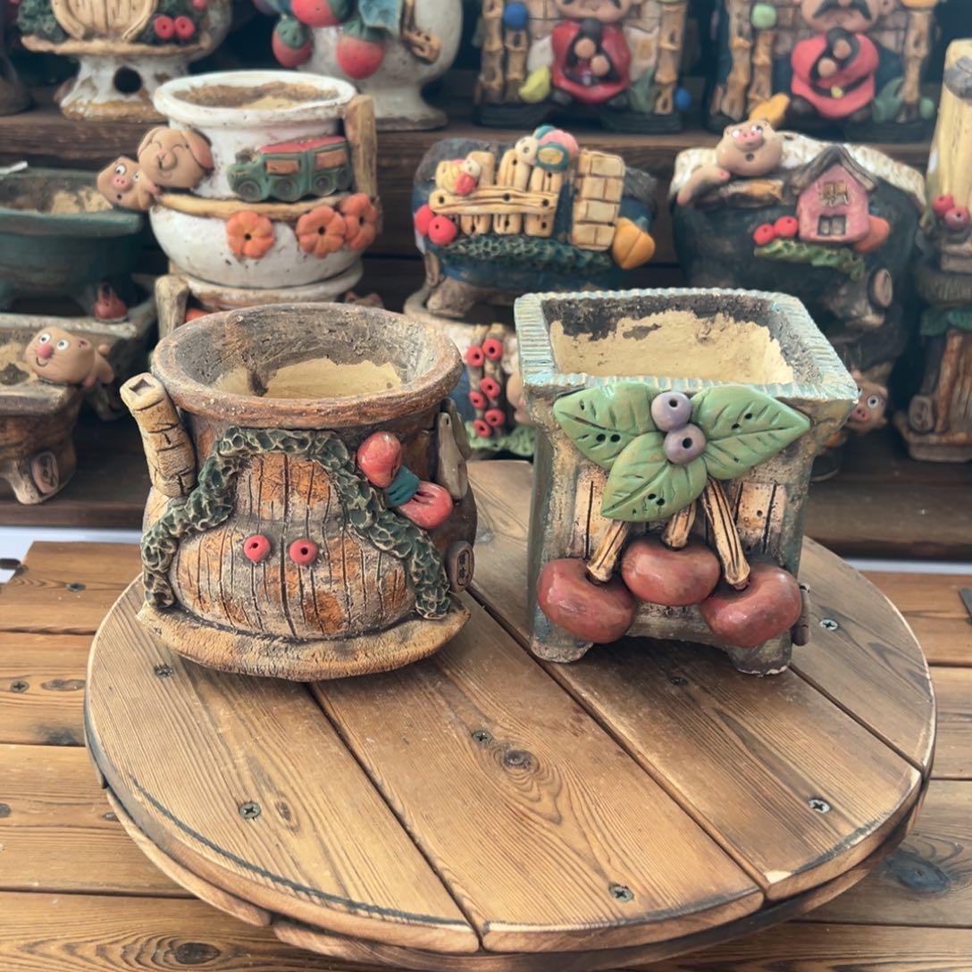 红陶柒*嘻哈微瑕多肉花盆