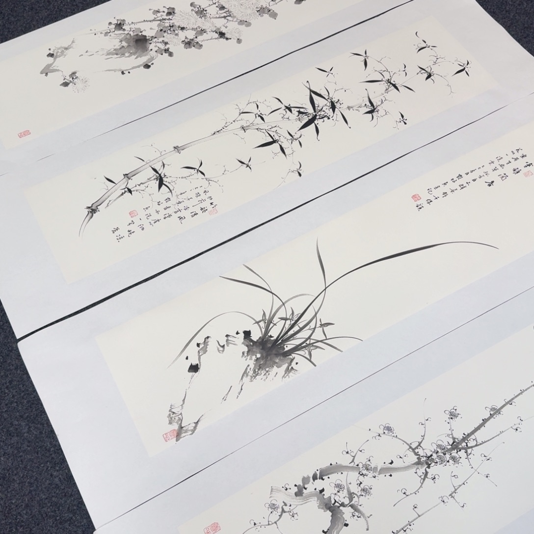 国画纯手绘山水花鸟作品