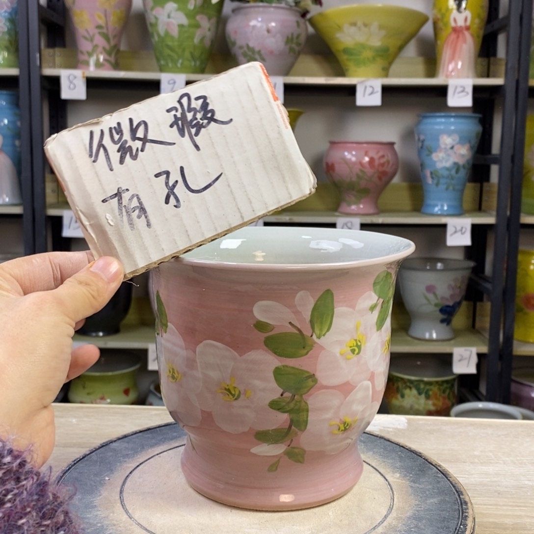 景德镇手工手绘陶瓷花盆