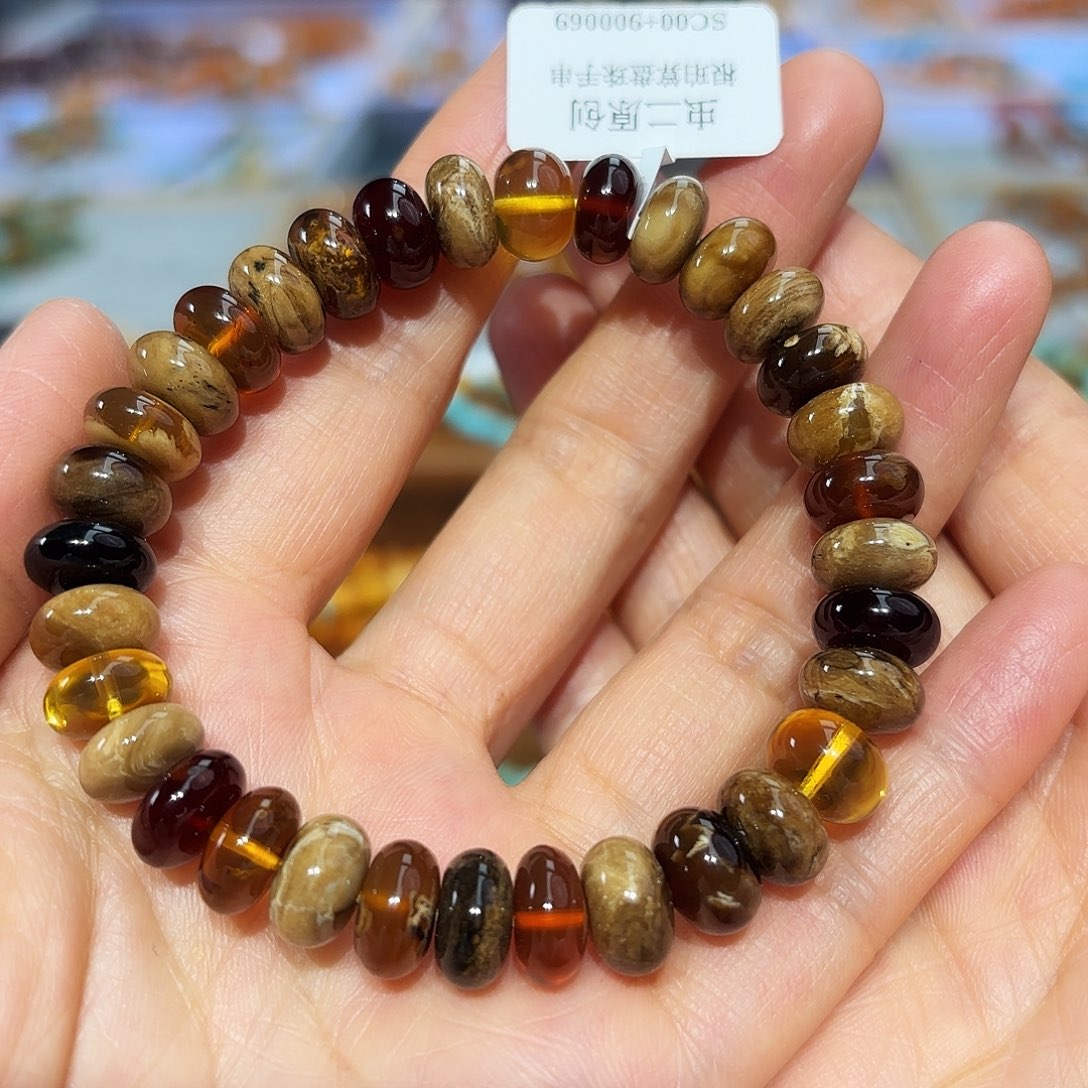 琥珀手串未镶嵌蜜蜡串