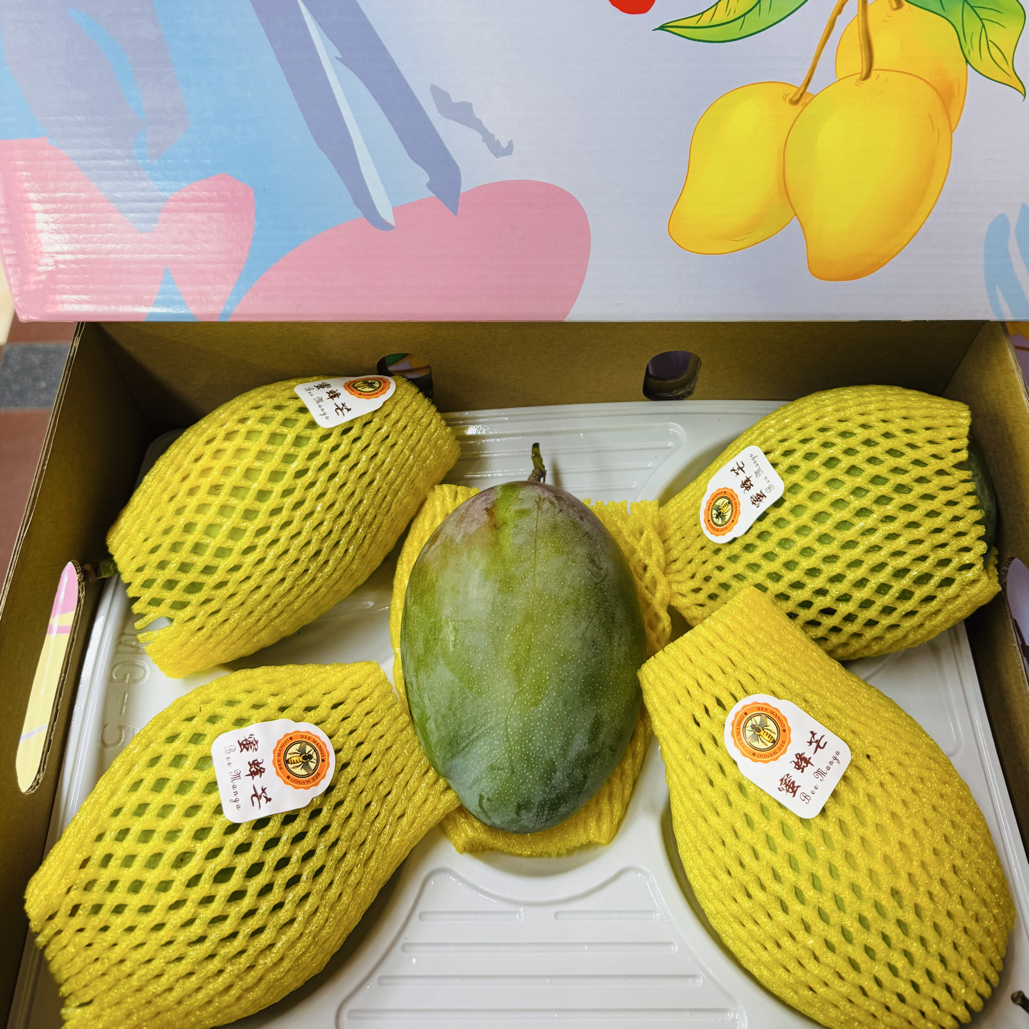 攀枝花凯特芒果，每箱5-6个净果约4斤，四川