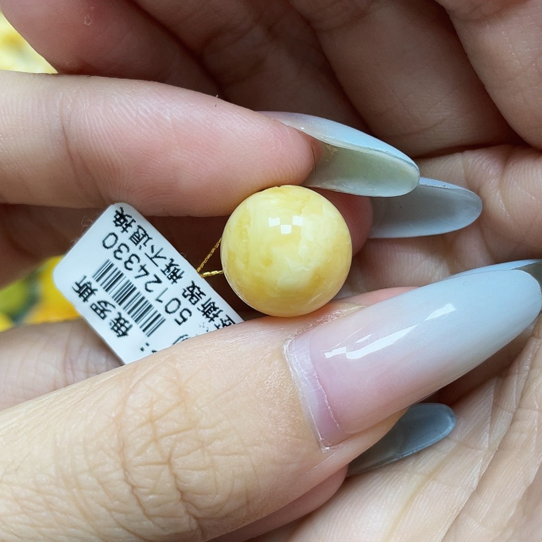 未镶嵌琥珀珠宝奇石14mm瑕疵福利款