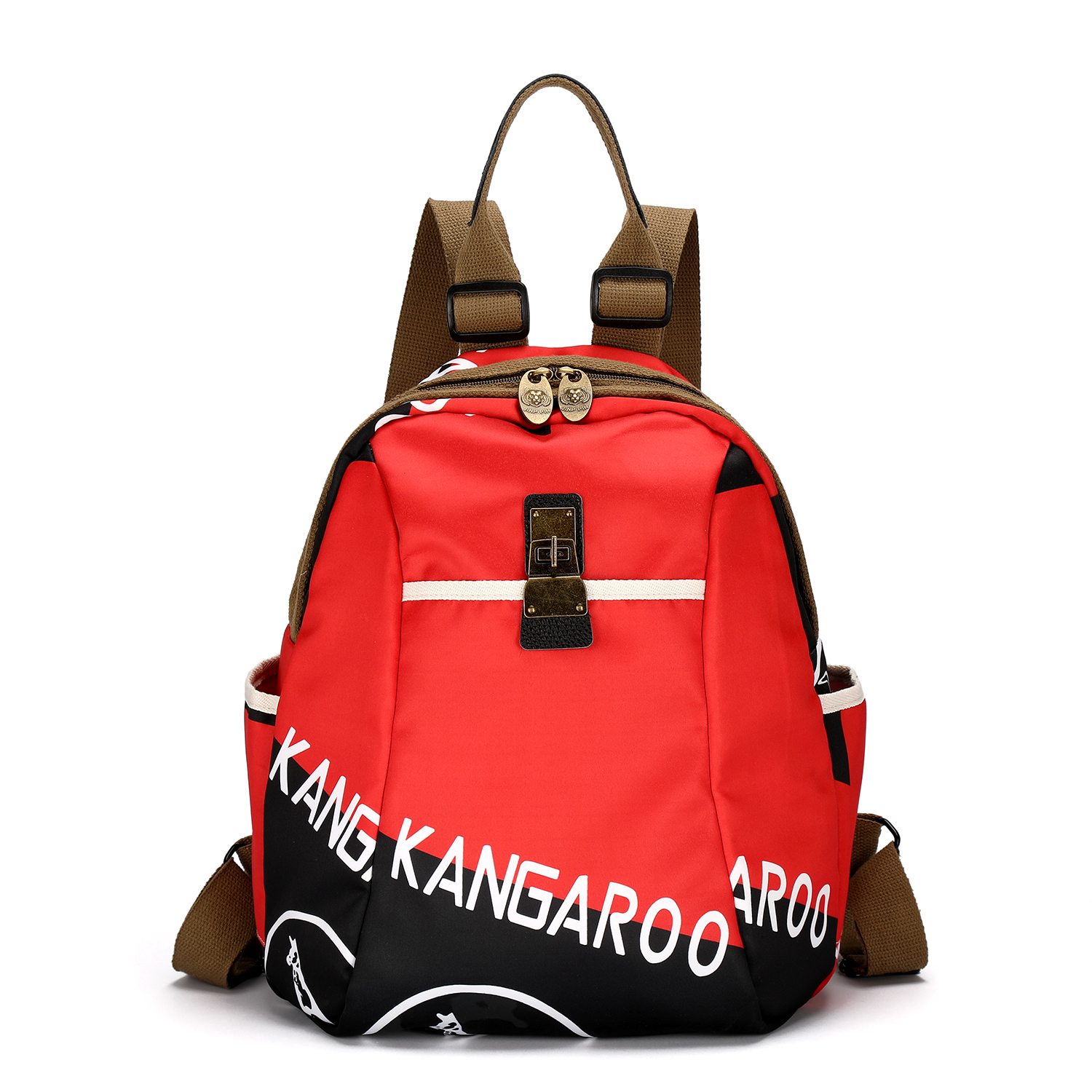 【袋鼠正品】2025新款包包双肩包新款时休闲运动印花轻奢背包