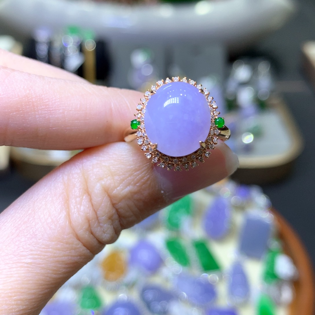 【闪购商品】翡翠颈饰18K金镶嵌翡翠吊坠项链