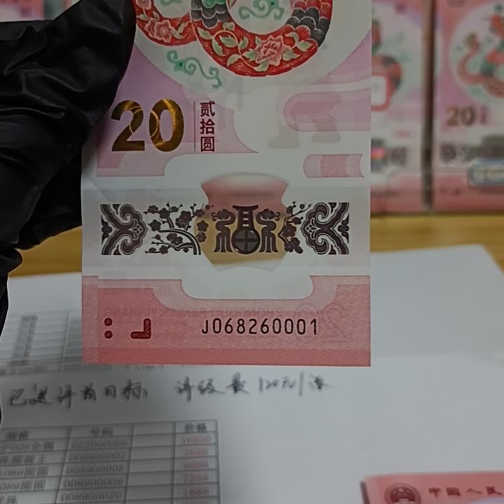 塑料蛇钞号码如图068260001朦胧王