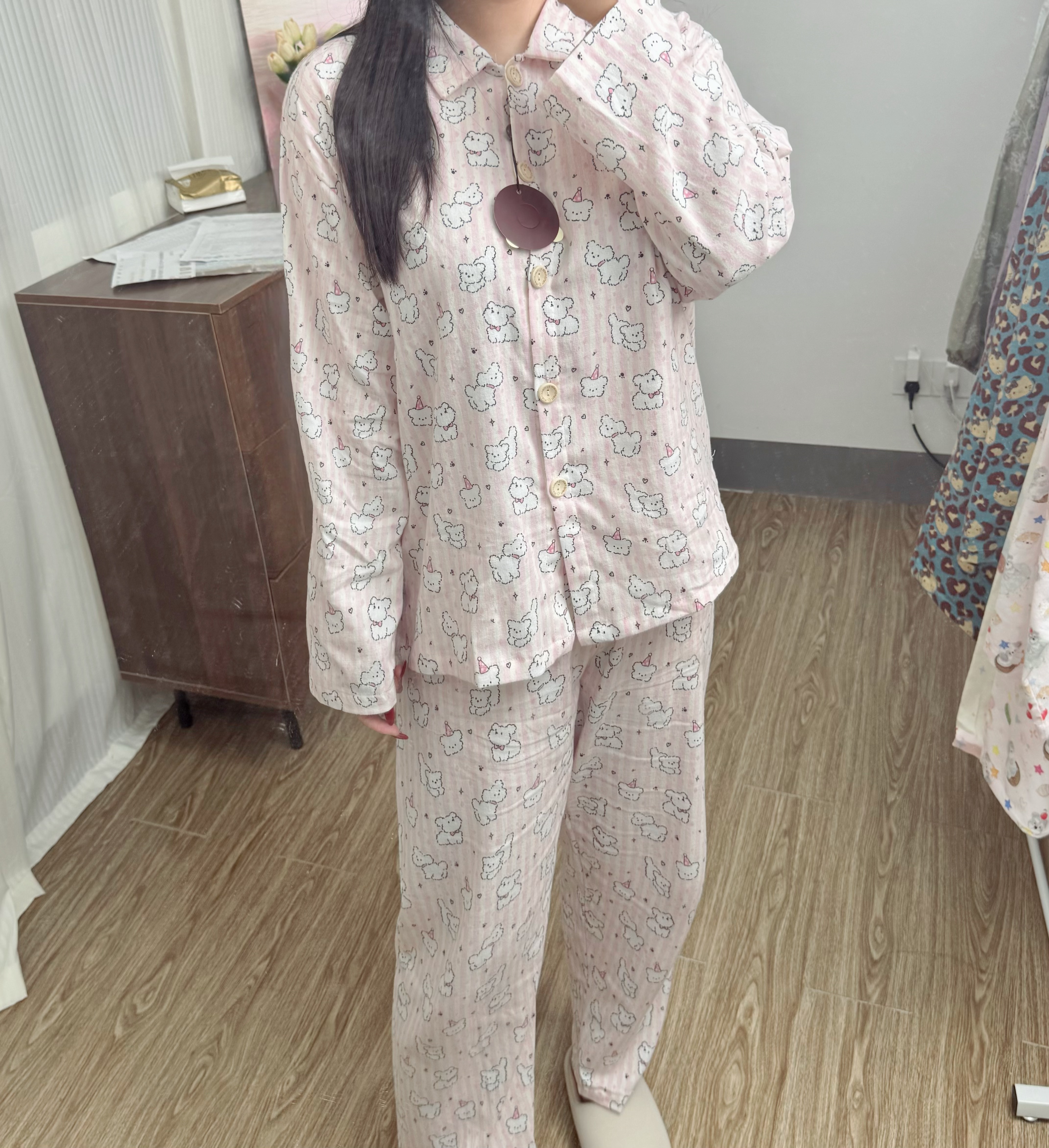 全棉加厚磨毛家居服长袖长裤睡衣套装