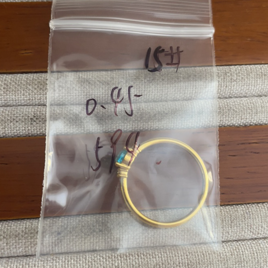 克重0.45 15号 海蓝心6D戒指 足金999