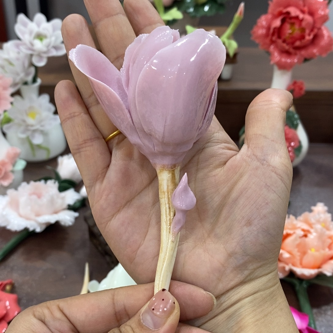 摆件陶瓷手工花摆件