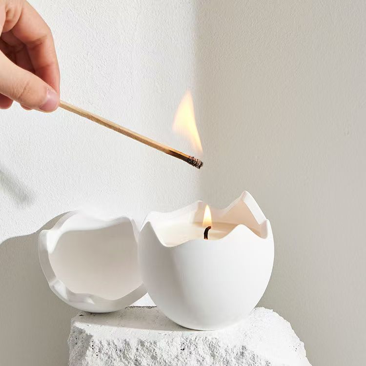【12】《蛋壳》香薰蜡烛石膏造型扩香摆件