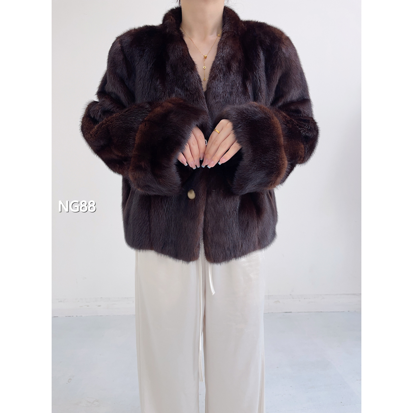 【NG88】2XL 中古棕超短款全抽水貂（肩43胸116衣55袖61）07088