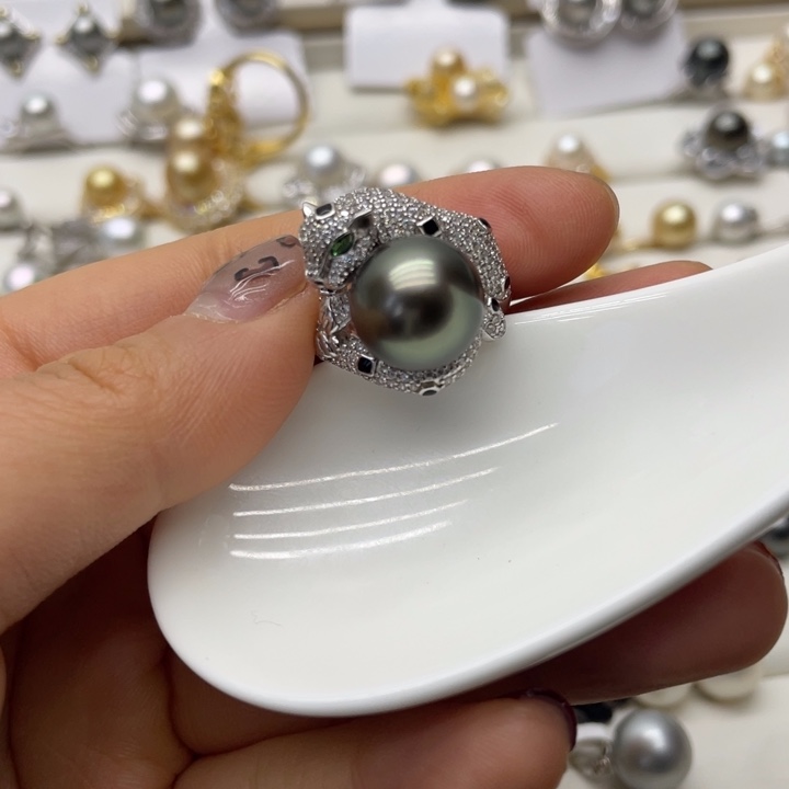 海水珍珠戒指银S925镶嵌