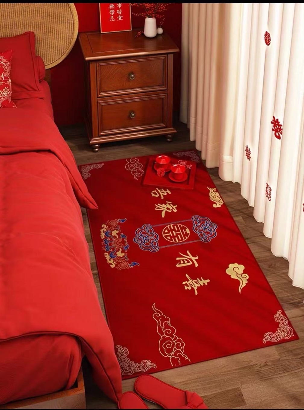 【尺寸：80x120】-F054-金钻绒地毯-入户结婚地毯-实物以直播间为准