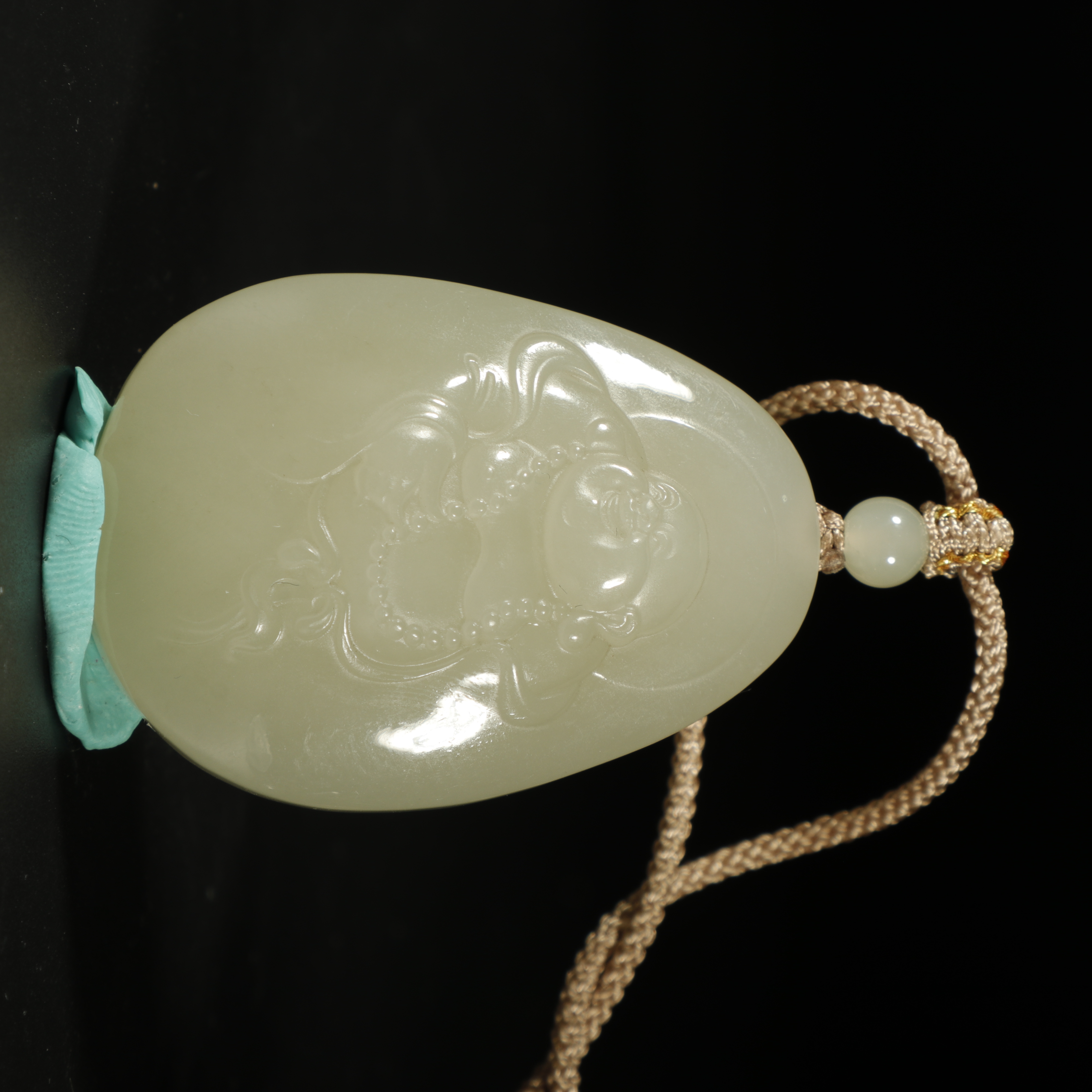 lot8807 和田玉晴水弥勒佛/云南典藏