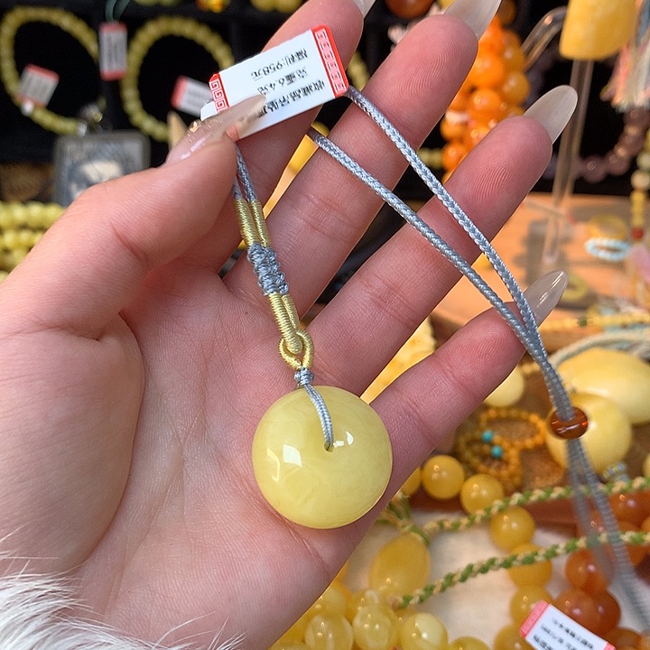 琥珀手链未镶嵌蜜蜡吊坠项链