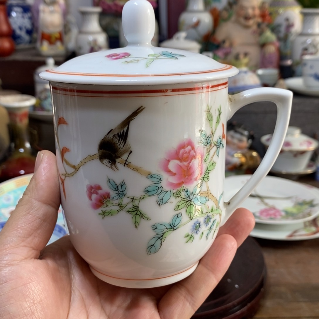 瓷片手绘画鸟bsn gojg bei