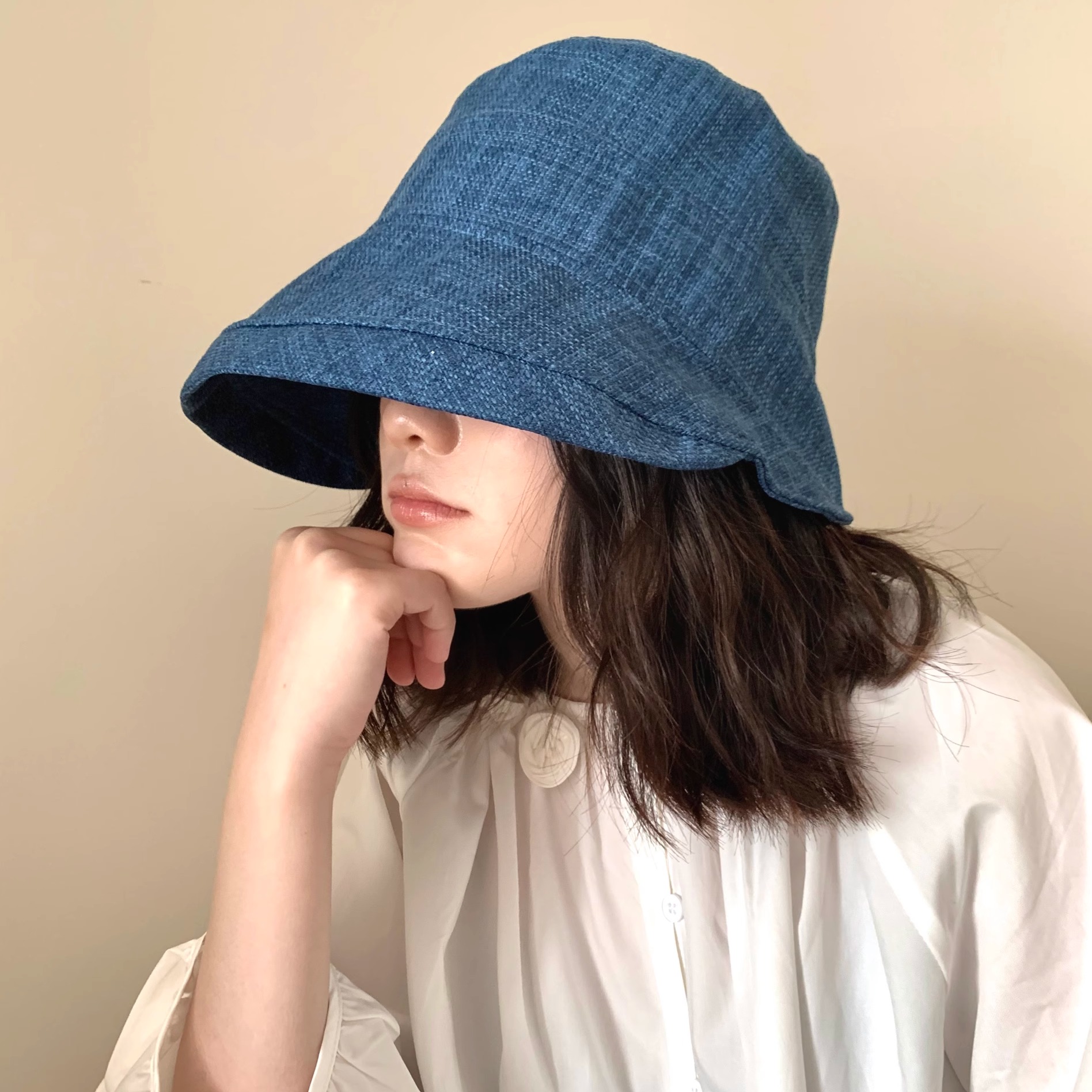 极简耐看～日本订单款高品质渔夫帽女春夏棉麻uv遮阳显脸小盆帽潮