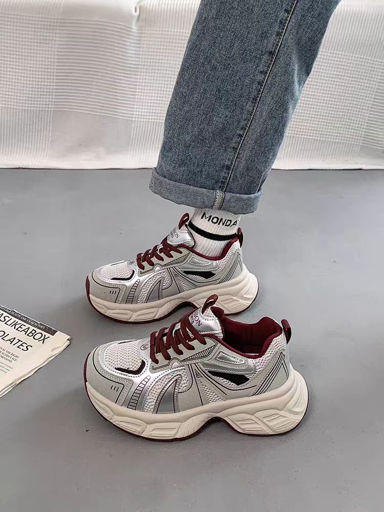 2025女款老爹鞋时尚百搭休闲厚底显脚小老爹鞋