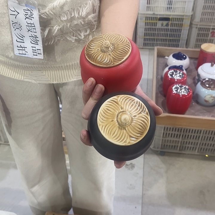 摆件陶瓷茶叶罐密封罐摆件