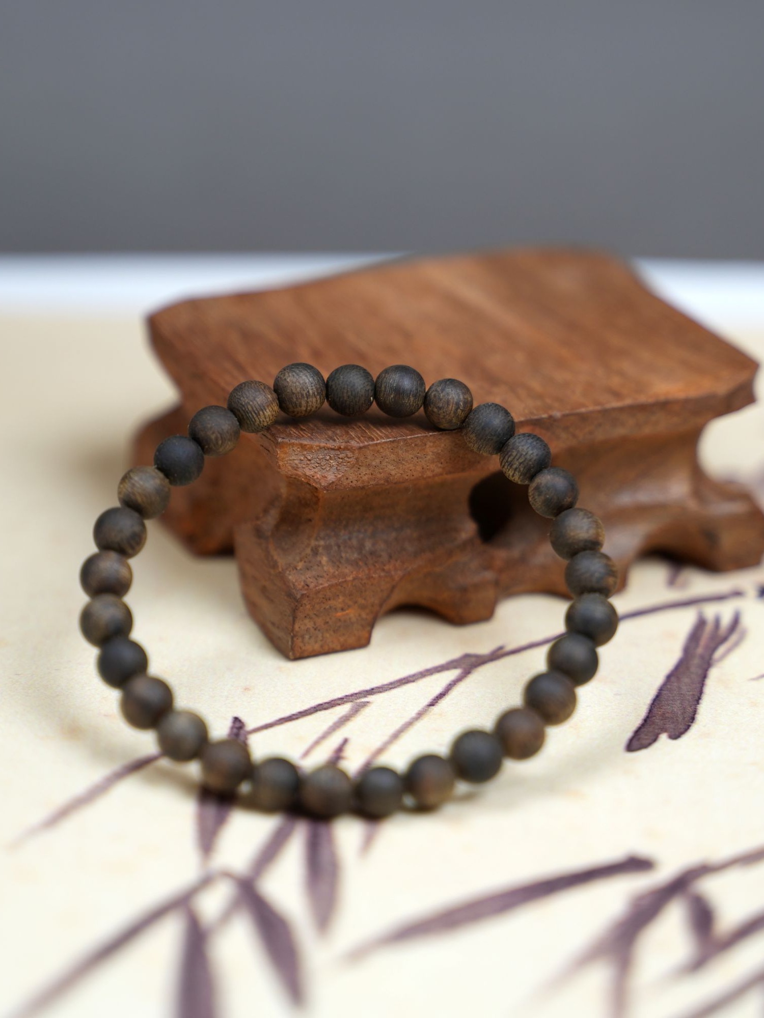 沉香【卡6圆珠单圈】尖峰岭莺歌绿奇楠99沉沉香手串