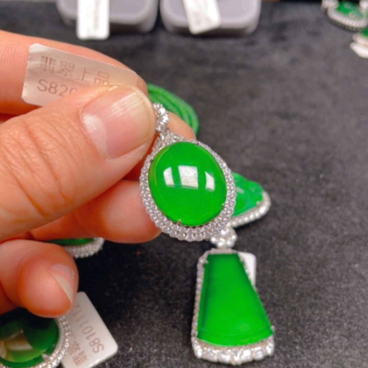 【闪购商品】翡翠颈饰银S925镶嵌吊坠