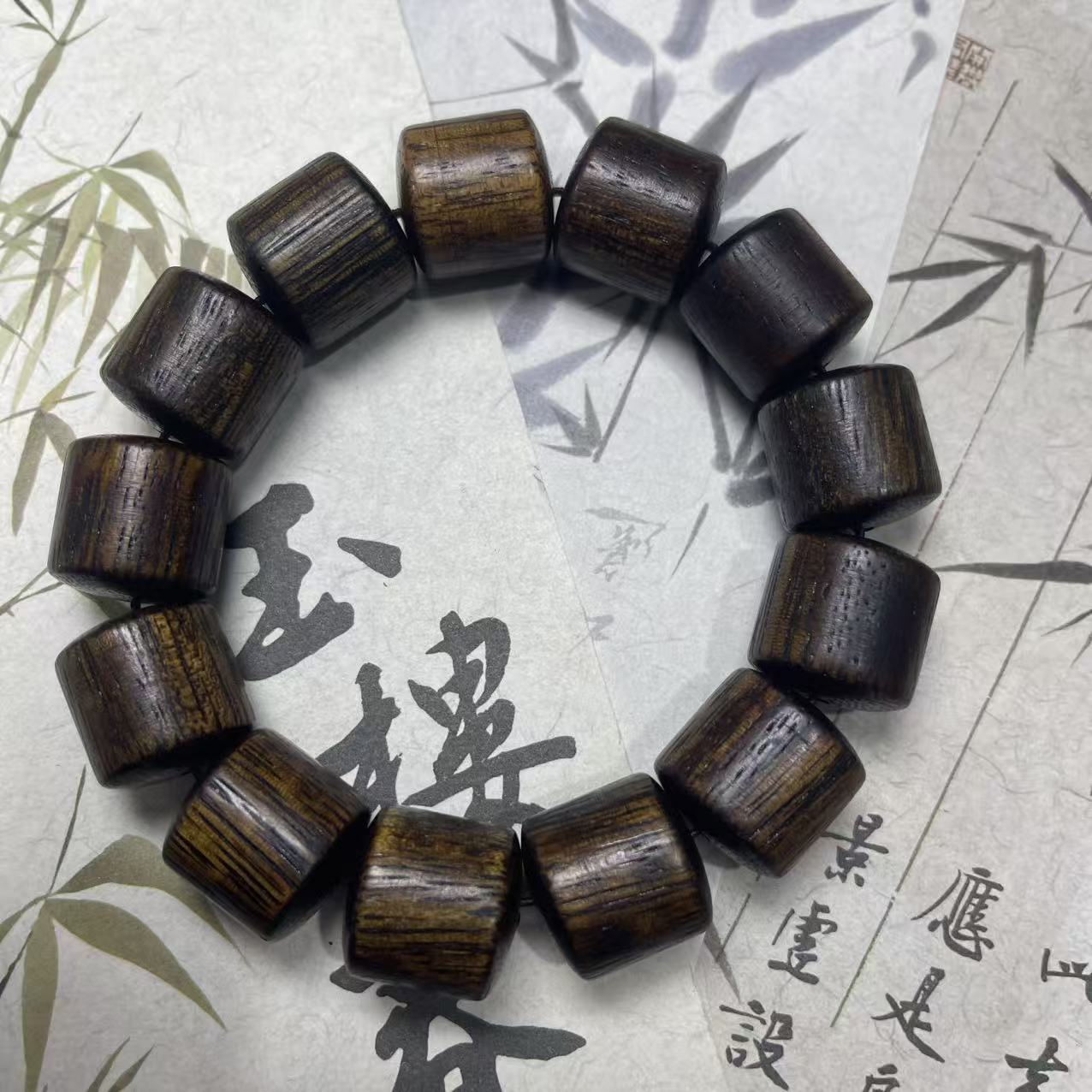 增香沉香木【墨染文玩】 单圈手串  多样性发其一 C067