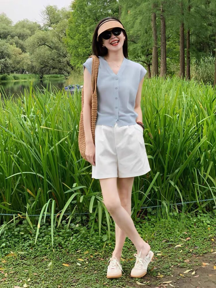 冰丝小飞袖针织背心女夏季外搭薄款开衫设计感小众高级感无袖上衣