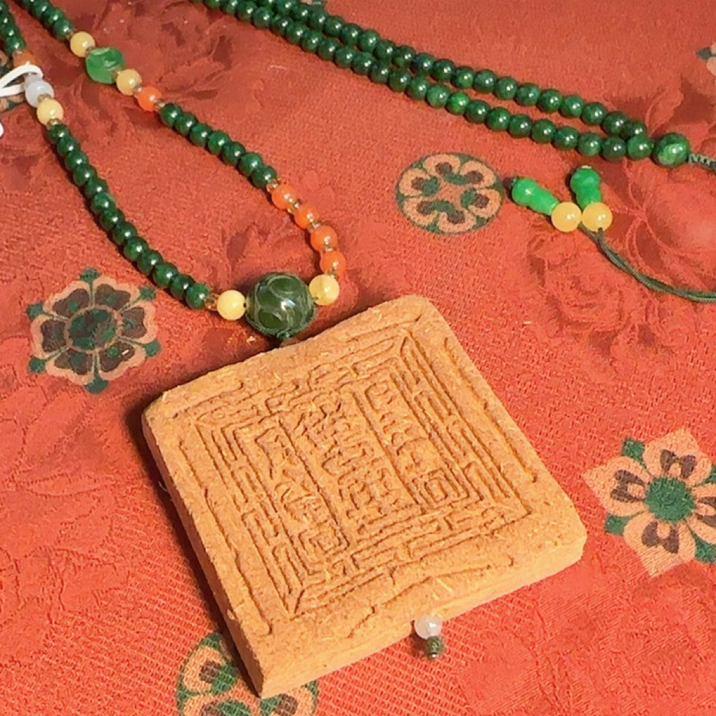 非金属木质项链 新中式谷雨手作紫薇大四和药香天然串珠女高定款