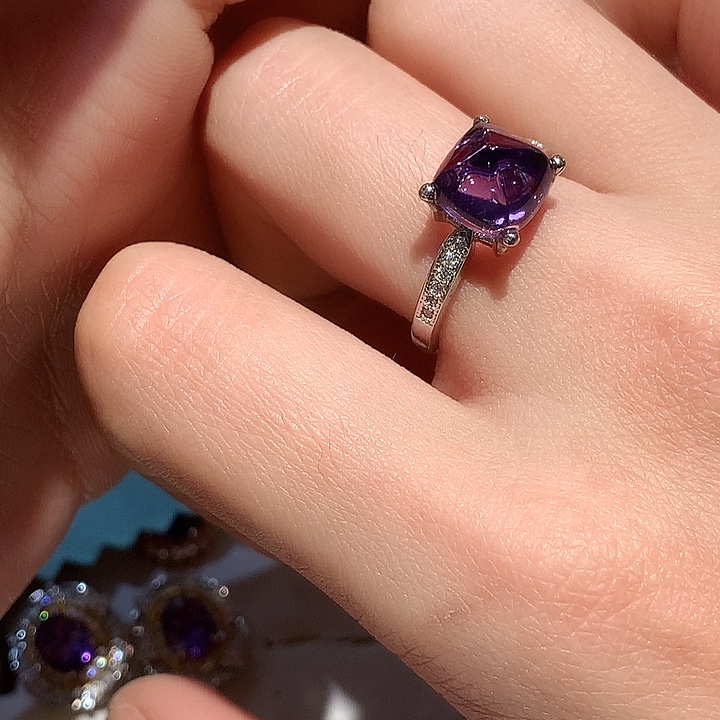 紫晶银S925镶嵌戒指