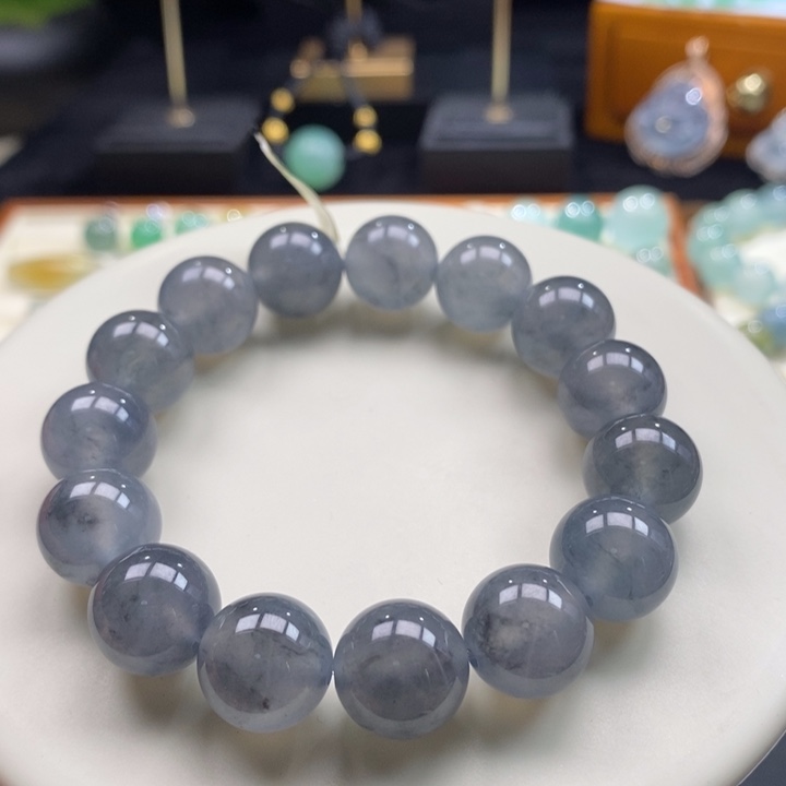 翡翠吊坠(不含链)未镶嵌翡翠黑冰手串卡13+