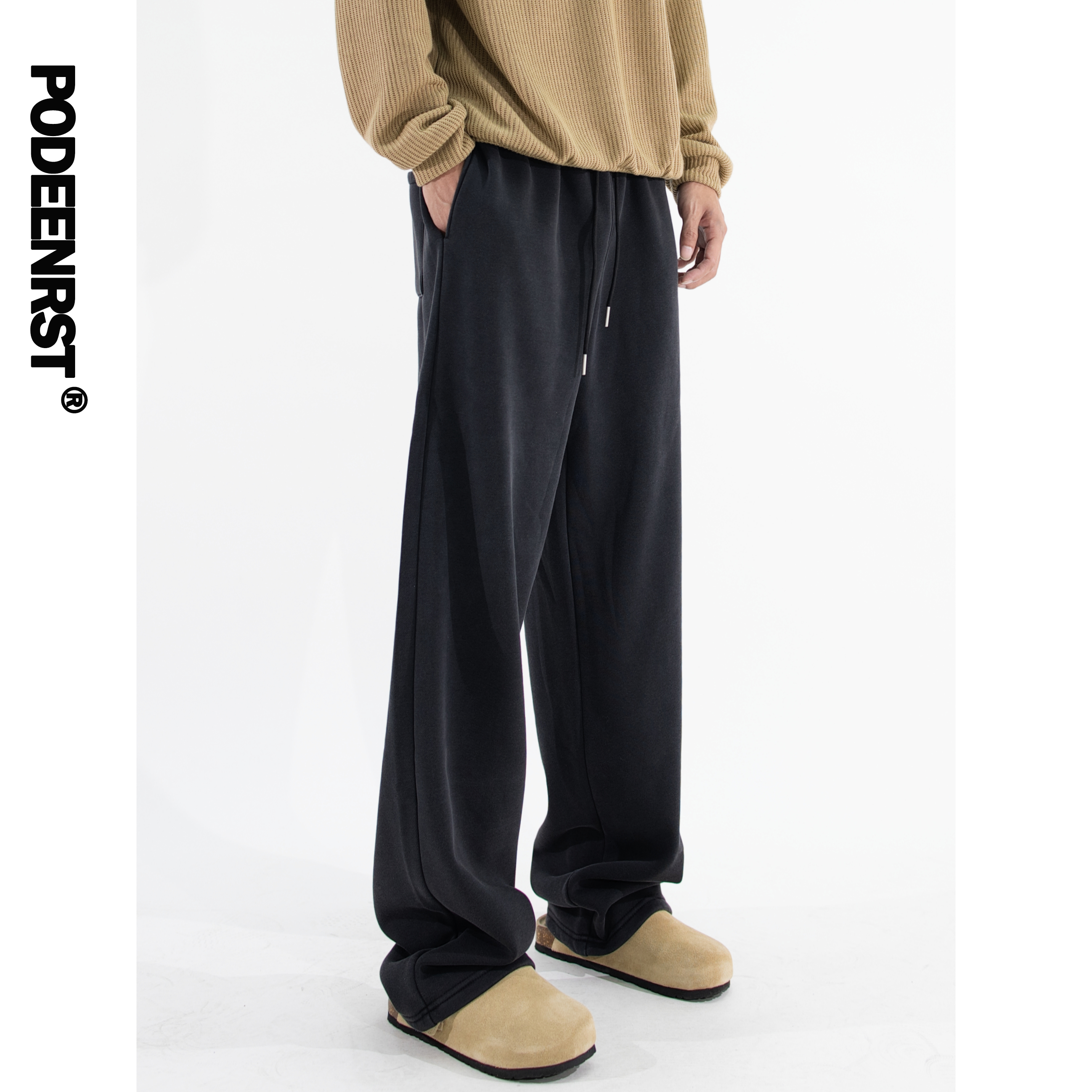 欧若风显瘦卫裤男生长裤美式复古宽松百搭外穿运动休闲裤灰色卫裤