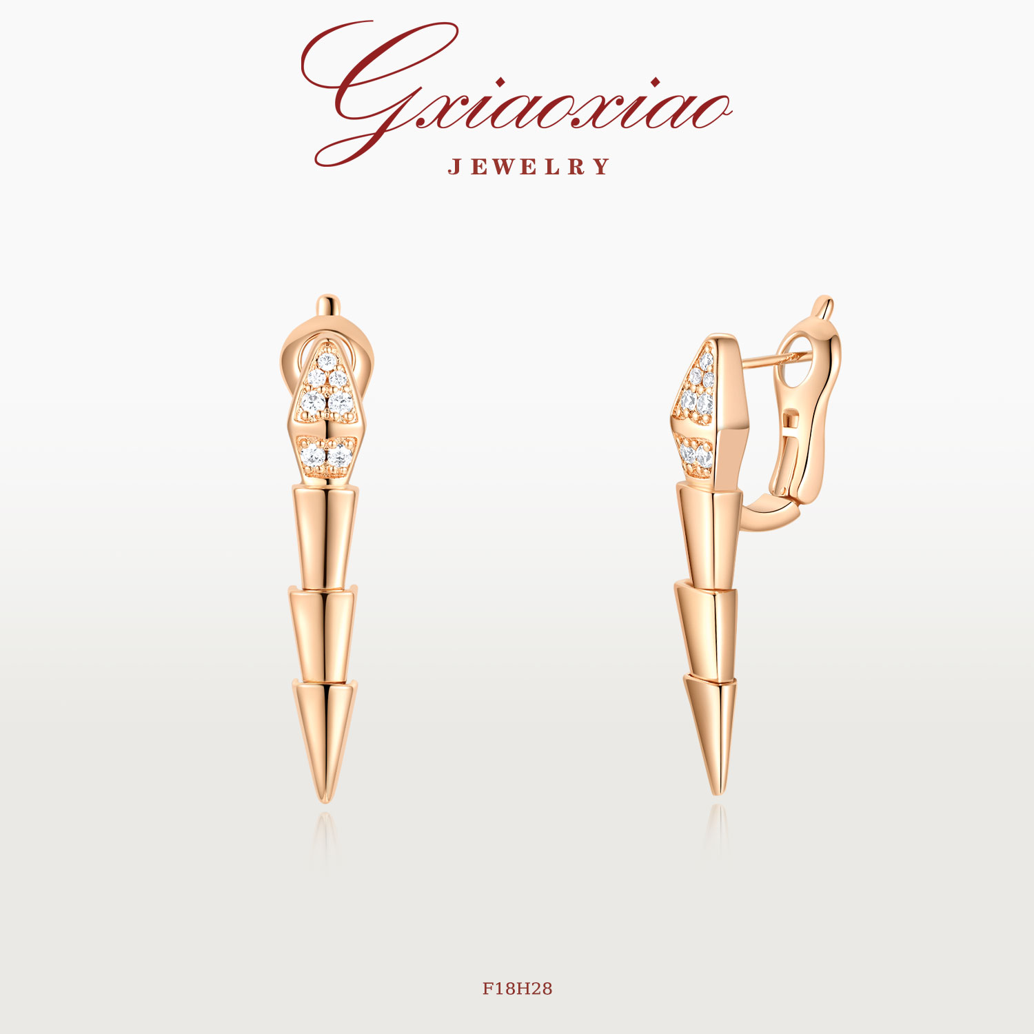 G XIAOXIAO 【棱幻蛇影】时尚气质简约百搭耳环 F18H28 F18H29