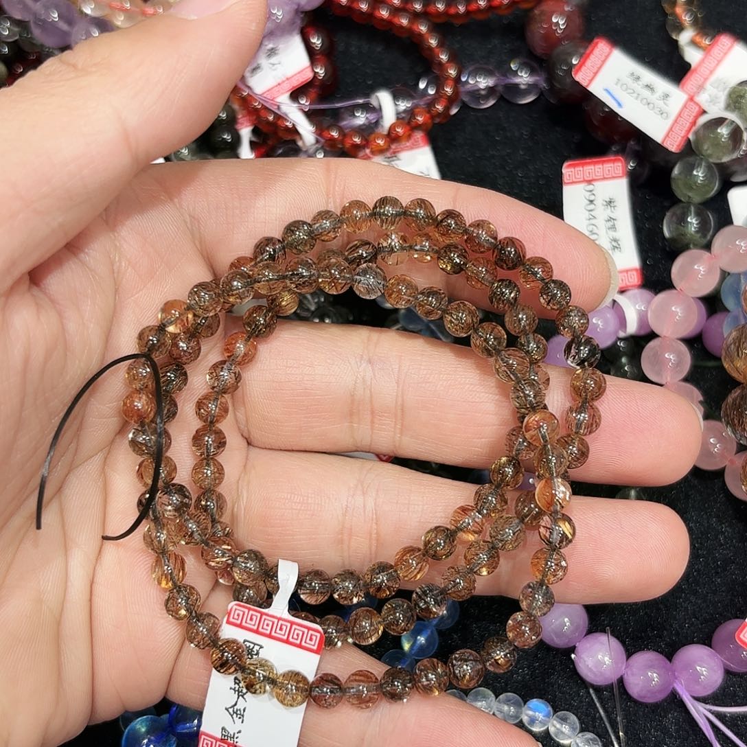 G***y未镶嵌水晶手串黑金