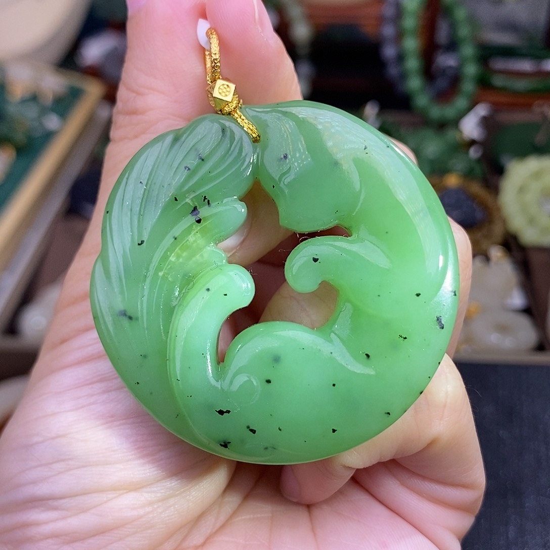 和田玉碧玉老料乌兰海凤九清货价未镶嵌