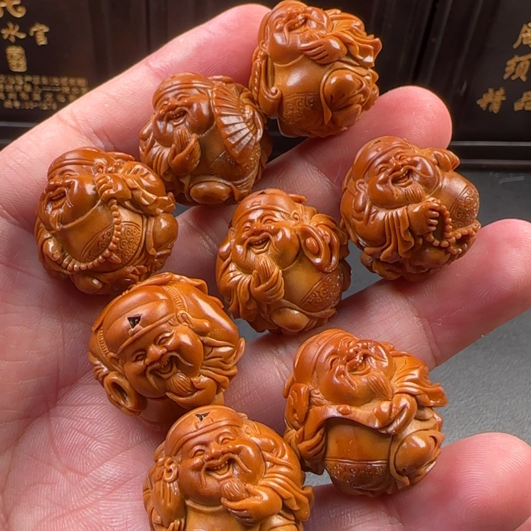 橄榄核手串/手链2.5尺寸荷叶财神手串