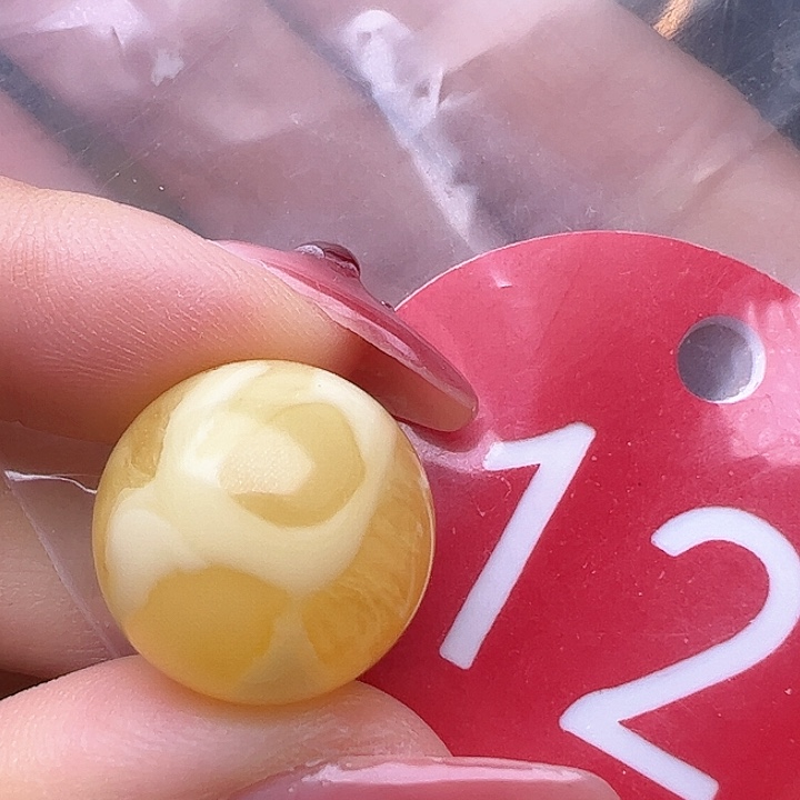 蜜蜡裸石未镶嵌微瑕 15.7mm 圆珠