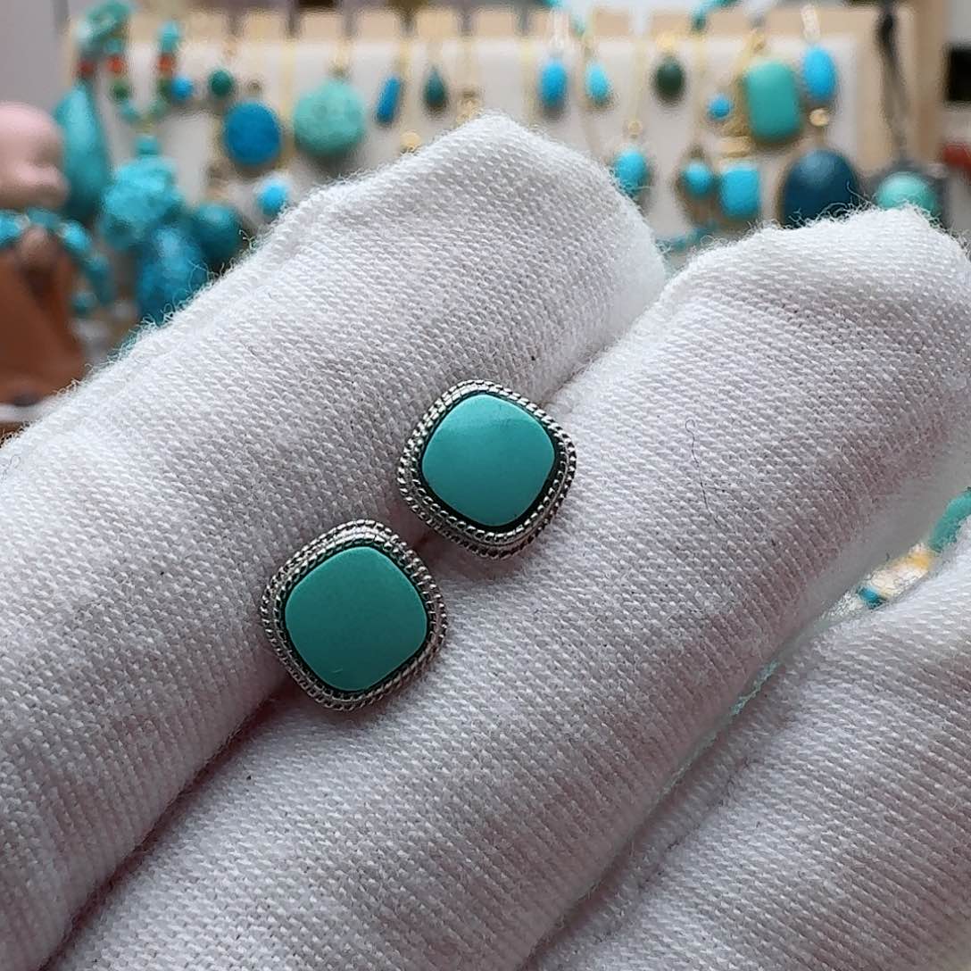 绿松石珠宝奇石银S925镶嵌