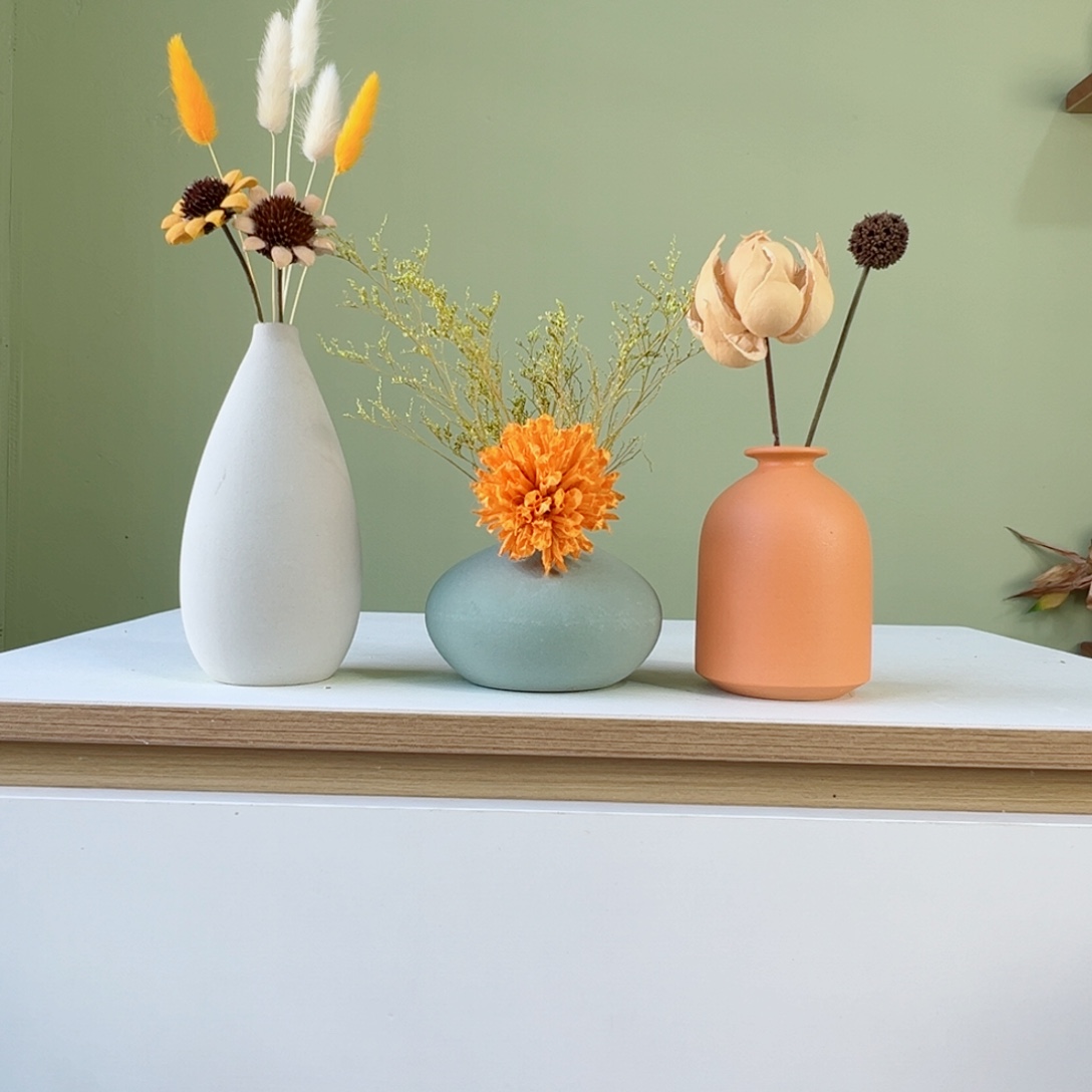 摆件陶瓷花瓶带花高度20-30厘米左右