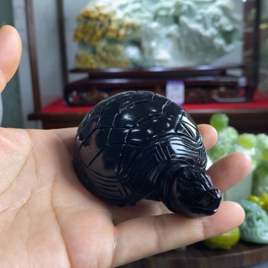 蛇纹石玉手把件未镶嵌炽**晖