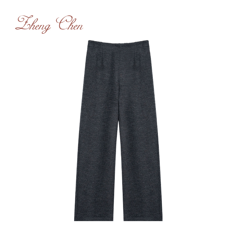 百搭宽松绒感强缩工艺美利奴羊毛混纺弯刀锥形裤Y-P67070