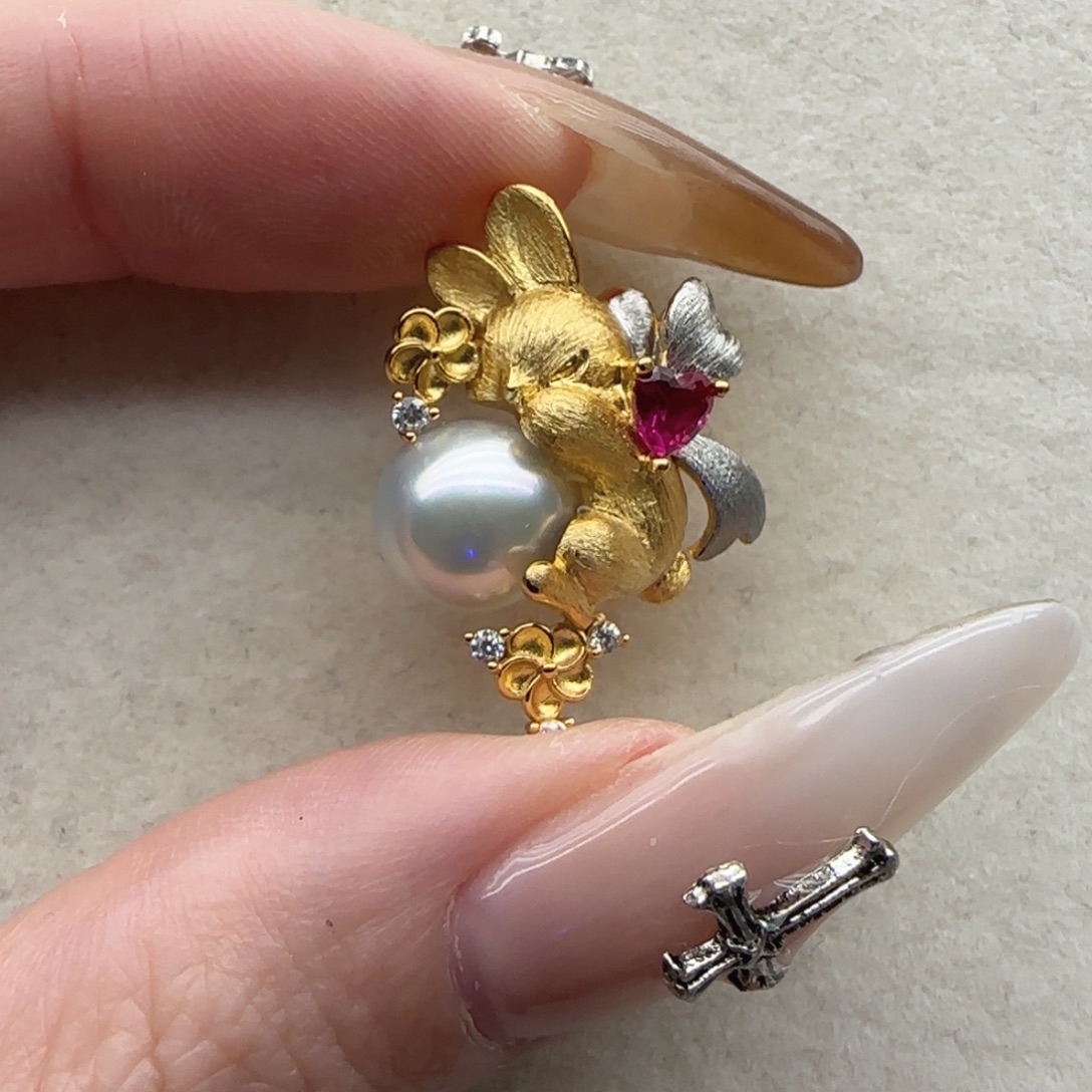 吊坠100海水珍珠银S925镶嵌