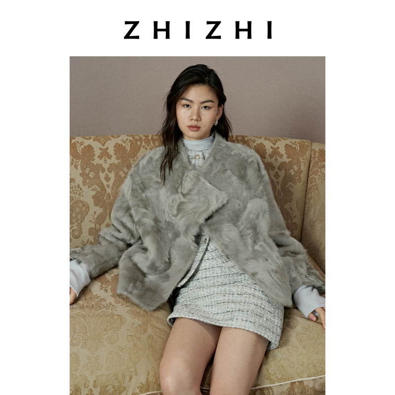 【温温专享】致知 醉春风 小湖羊毛真皮短外套冬季女装ZZ2EWWEQ142