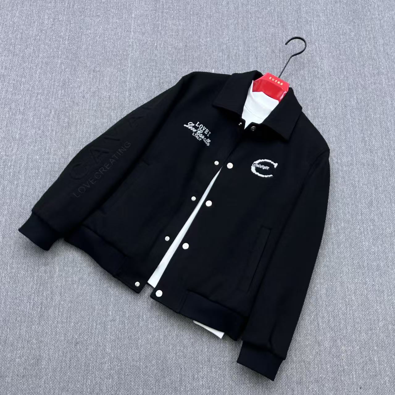 欧品男士秋冬新款高级感轻奢潮牌个性时尚潮流网红翻领夹克8369-2