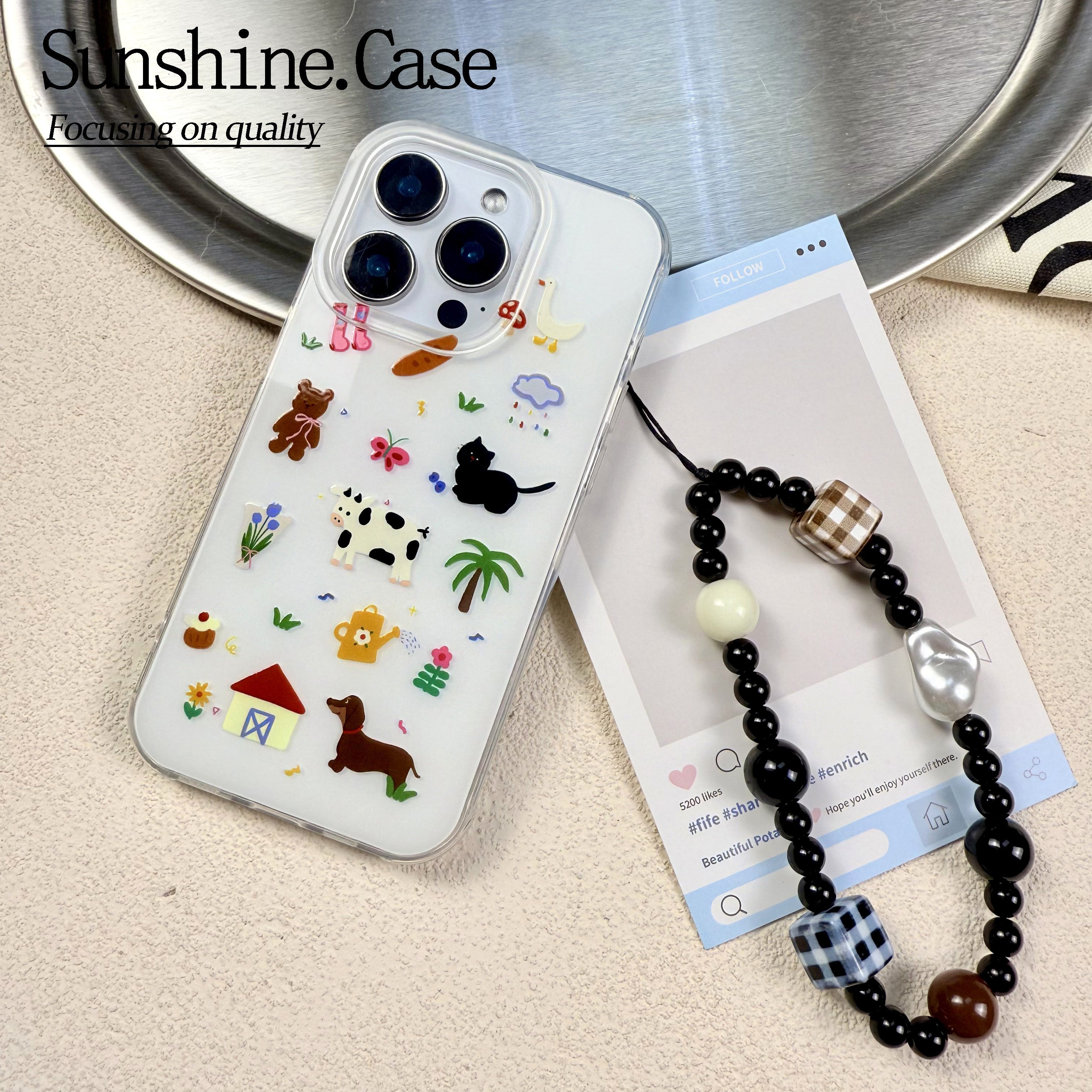 奶牛小动物IMD手机壳适用苹果华为vivo小米oppo女款iphone16/15